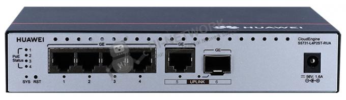 Front and top view of Huawei クラウドエンジン Switch S5731-L4P2ST-RUA