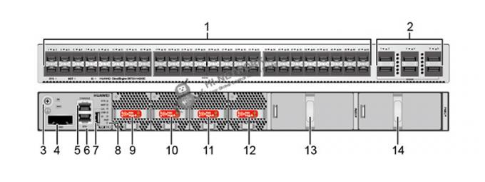 Huawei クラウドエンジン S6730-H48X6C switch front and rear panel layout showing port configuration and components